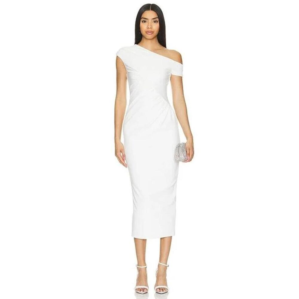 Katie May Josie Dress in Ivory off shoulder